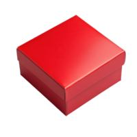 Bright red box resting on a plain Transparent background showcasing a simple yet elegant design, red box on background png