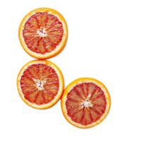 Vibrant half blood oranges on a clean white background ideal for culinary presentations and recipes, half blood oranges isolated on white background png