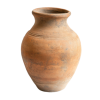 Old clay pot with unique shape isolated against a Transparent background for artistic and decorative display, Old clay pot on isolated on background png