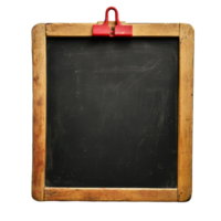 Blackboard with wooden frame and red handles for writing or drawing in classrooms or workshops, blackboard with a wooden frame and red handles png