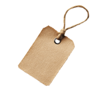 Blank kraft paper tag with string on Transparent background for labeling and pricing items, Label isolated on background png