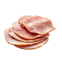 Sliced round ham on a Transparent background showcasing pork delicacy, Fried Pork with Rice isolated on background png