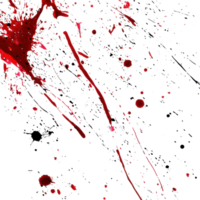 Vivid blood splatter on a white background creating a dynamic, artistic expression of chaos and intensity, Blood Splatter On white background png