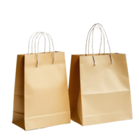 Brown paper shopping bags in a bright setting showcasing minimalist design and simplicity, Brown paper shopping bag white background with white background png