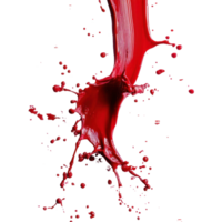 Red blood splashes create dramatic contrast on a clean Transparent background in a striking visual display, Red Blood Splashes on background png