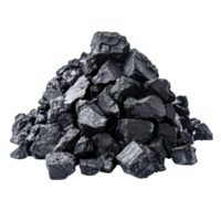 Coal pile isolated on Transparent background showcasing various sizes of coal chunks for industrial use, Pile coal isolated on background png