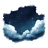 Stunning night sky filled with stars and soft clouds against a bright backdrop, night sky with clouds and stars, Transparent background png