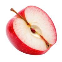 Freshly sliced red apple isolated from Transparent background displaying juicy texture and vibrant color, slice red apple isolated, fresh red apple, isolated on background png