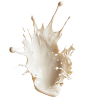 White chocolate milk splash creating a dynamic pattern on a clean Transparent background, White Chocolate Milk Splash on background png
