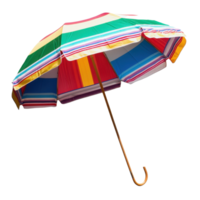 Colorful retro beach umbrella isolated on a Transparent background for summer vibes and beach relaxation, colorful retro beach umbrella isolated onisolated on background png