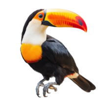 Colorful toucan bird on isolated Transparent background showcasing vibrant plumage and unique beak, Toucan Bird Isolated on background png
