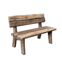 Wooden bench isolated on a Transparent background with a rustic design perfect for outdoor settings, Wooden bench on isolated on background png
