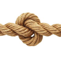 Ship rope and knot displayed on a Transparent background for nautical and decorative purposes, ship rope and knot isolated on background png