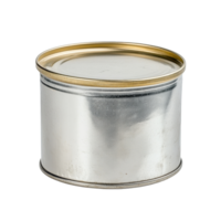 Empty metal tin can isolated on white background for storage or packaging purposes, Empty tin can isolated on white background png