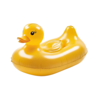 Bright yellow rubber duck pool float ready for summer fun and relaxation in any swimming pool setting, Yellow Rubber Duck Pool Float On Transparent background png