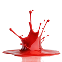 Bold red color splash isolated on a clean Transparent background with dynamic water like effects, red color splash isolated on White background png