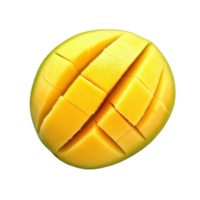 Sliced mango with vibrant yellow flesh on a clean Transparent background to highlight its freshness and natural texture, Sliced mango isolated on background png