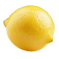 Whole lemon on Transparent background showcasing vibrant yellow color and textured surface, Whole lemon isolated on background image png