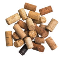 Diverse assortment of bottle corks displayed in a detailed arrangement for creative use, bottle corks isolated png
