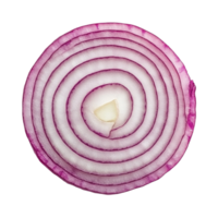 Sliced red onion arranged on a clean Transparent background showcasing layers and texture, slice onion isolated on background png