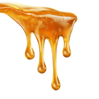 Honey spill dripping from a spoon with a smooth texture on a clean Transparent background, Sweet honey spill drip isolated on background png