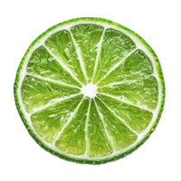 Freshly cut lime slice isolated on a clean Transparent background highlighting vibrant green color, slice of lime isolated on background png