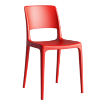 Red chair in modern design featuring a minimalist style on a plain Transparent background, Red chair isolated on background png