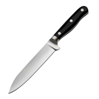 High quality kitchen knife with sleek design and sharp blade displayed against a Transparent background, kitchen knife, file of isolated object with shadow on White background png