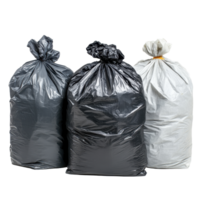 Garbage bags in different sizes isolated on white background for waste management and disposal, Garbage bags isolated on white background png