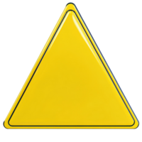 Yellow triangle warning sign isolated on Transparent background indicating caution or alert in various settings, Yellow triangle warning sign isolated on background png
