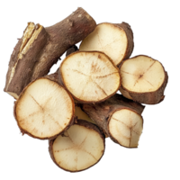 Fresh slices of fingerroot Kaempferia Boesenbergia ready for culinary use and health, slice Fingerroot, Kaempfer, Boesenbergia Isolated on Transparent background png