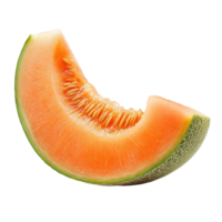 Fresh cantaloupe melon slice on Transparent background showcasing vibrant color and juicy texture, slice cantaloupe melon isolated on background png