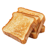 Sliced roasted toast bread on a Transparent background for culinary presentations or recipes, sliced roasted toast bread isolated on background png