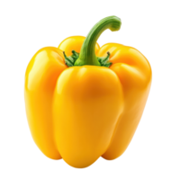 Sweet yellow pepper displays vibrant color against a Transparent background showcasing its fresh appearance, Sweet yellow pepper isolated on background png