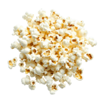 Popcorn flakes in a scattered arrangement on a Transparent background showcasing texture and color variations, popcorn flakes isolated on background png