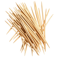 Wooden toothpicks scattered on a Transparent background for culinary use and convenience in various dishes, Wooden Toothpicks isolated on background png