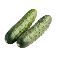 Fresh cucumbers on a clean Transparent background highlighting their natural textures and colors, Two cucumbers on background png