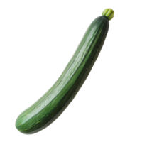 Fresh green cucumber on a white background showcasing its vibrant color and smooth texture, green cucumber on white background png