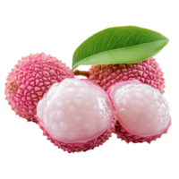 Fresh lychee clusters with vibrant pink skin and juicy white flesh isolated on a Transparent background, Lychee isolated on background png