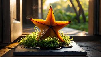 Star Fruit with Moss and Chocolate photo