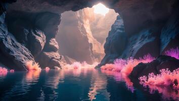 Cave and Water Reflection photo