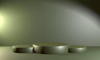 Minimalist Green Podium with Shadows and Lights photo