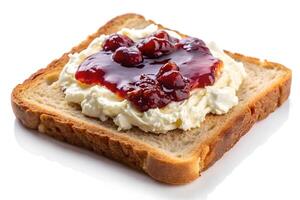 Deliciously Simple A Slice of Toast with Cream Cheese and Jam photo