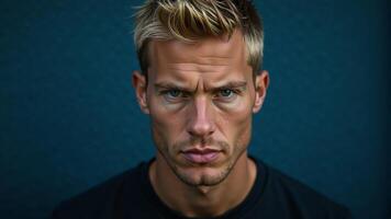Intense Portrait Of A Blond Man photo