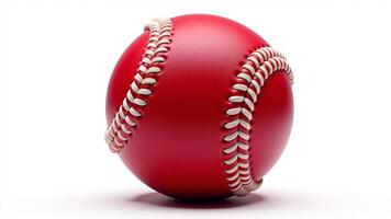 Red Baseball Ball Isolated On White photo