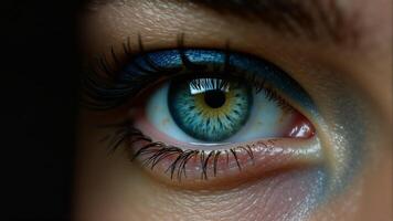 Close Up of a Beautiful Blue Eye photo
