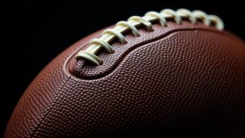 Close-up American Football Texture With Laces photo