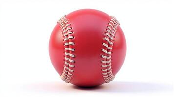Single Red Baseball On White Background photo