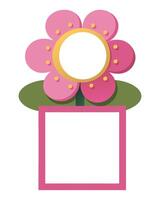 Decorative Flower Illustration with Blank Circle and Square Areas for Custom Text or Label Designs vector