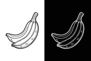 banana line icon illustration. Solid, outline design black white background vector